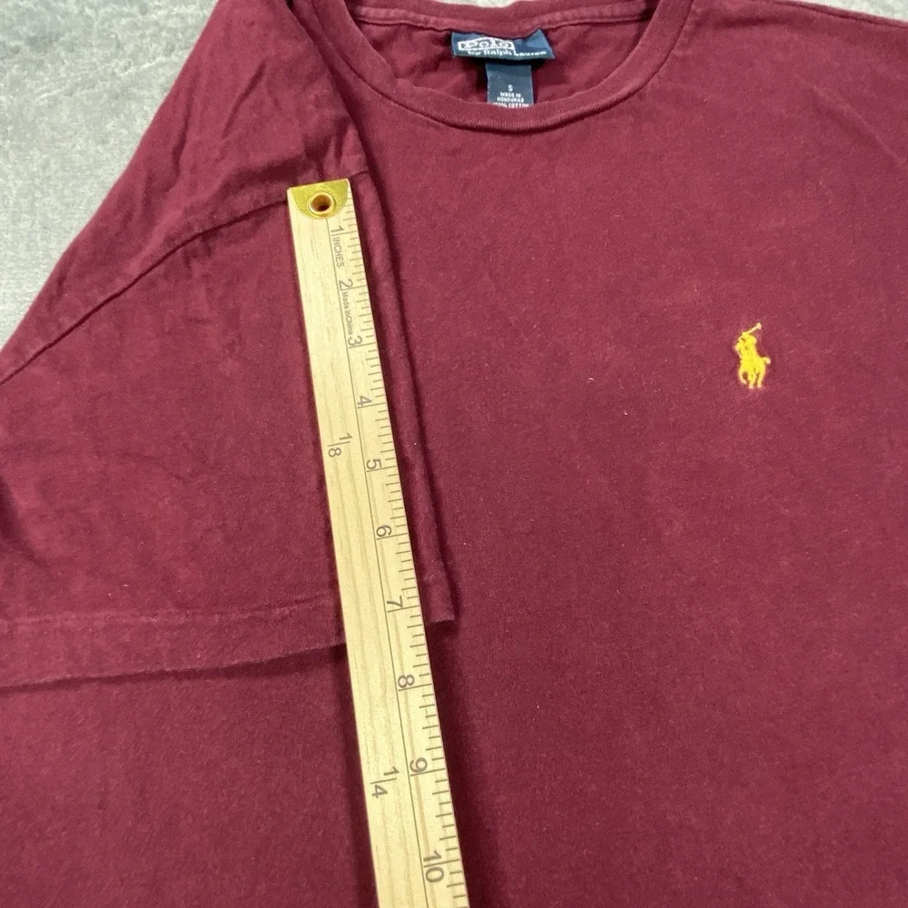 Vintage‎ Polo Ralph Lauren T Shirt Small Mens  Red Wine Casual All Cotton Crew